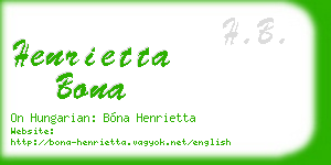 henrietta bona business card
