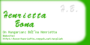 henrietta bona business card